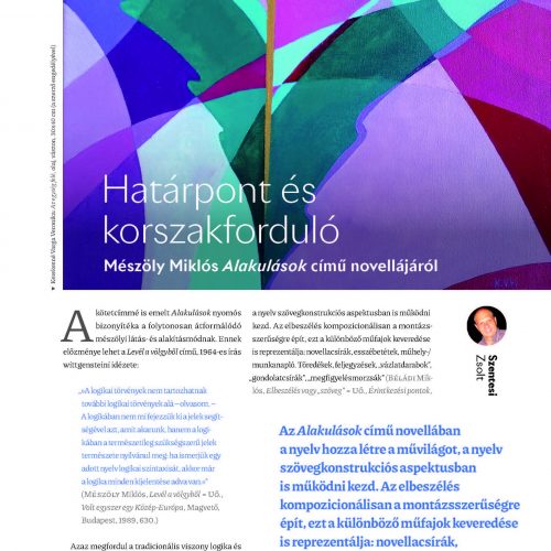 Irodalmi Magazin Mészöly Miklós számában (2021/4) illusztrációként megjelentetett alkotás